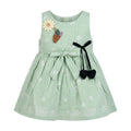 Mama Hug Baby Girls Floral Sleeveless Cotton Dress | Soft Summer Party Green Frock for 1-2 Years
