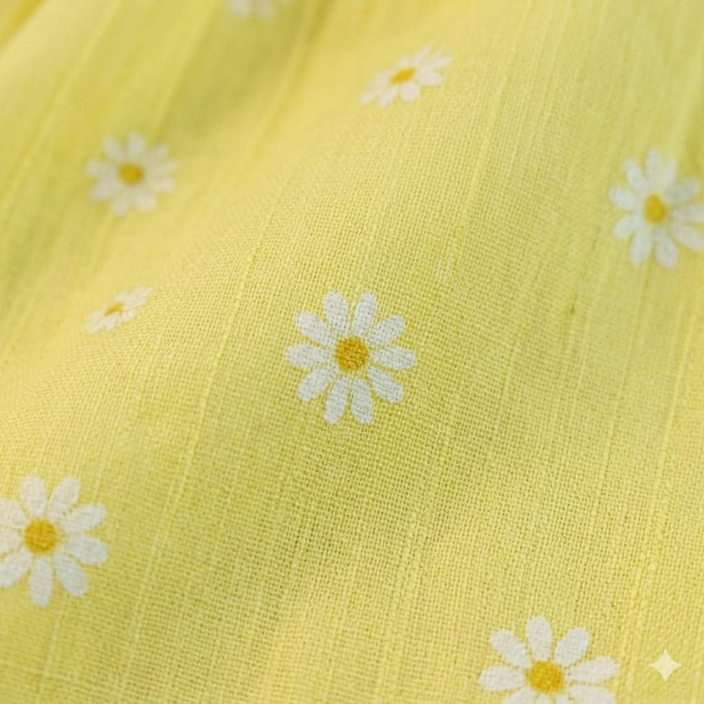 Mama Hug Baby Girls Floral Sleeveless Cotton Dress | Soft Summer Party Yellow Frock for 1-2 Years