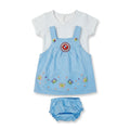 Baby Girl Butterfly Dungaree Dress Set with Bloomer | Soft Cotton Toddler Outfit (1-2 Years)