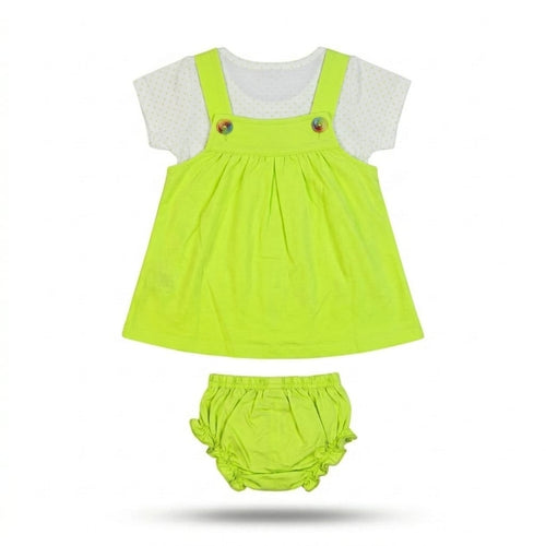 Baby Girl Butterfly Dungaree Dress Set with Bloomer | Soft Cotton Toddler Outfit (1-2 Years)