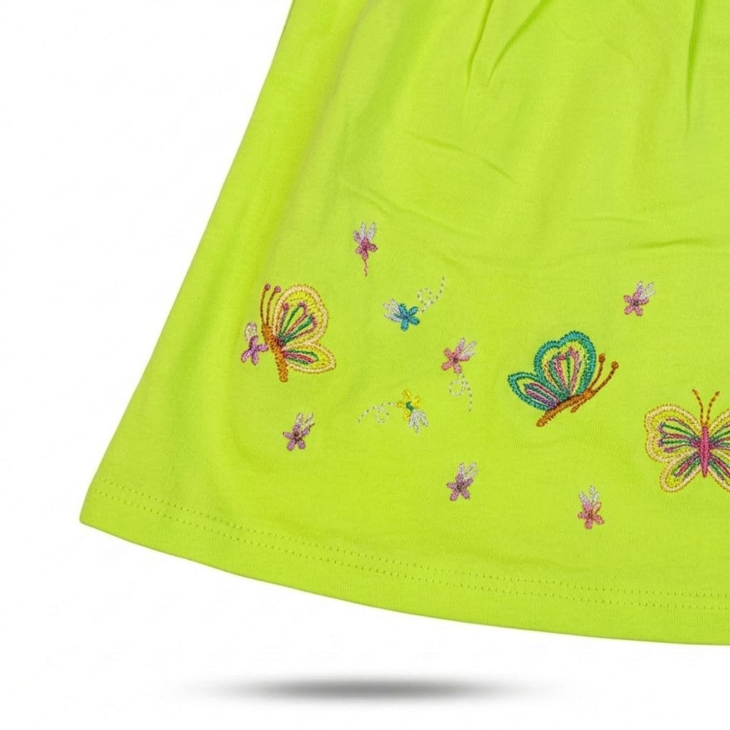 Baby Girl Butterfly Dungaree Dress Set with Bloomer | Soft Cotton Toddler Outfit (1-2 Years)