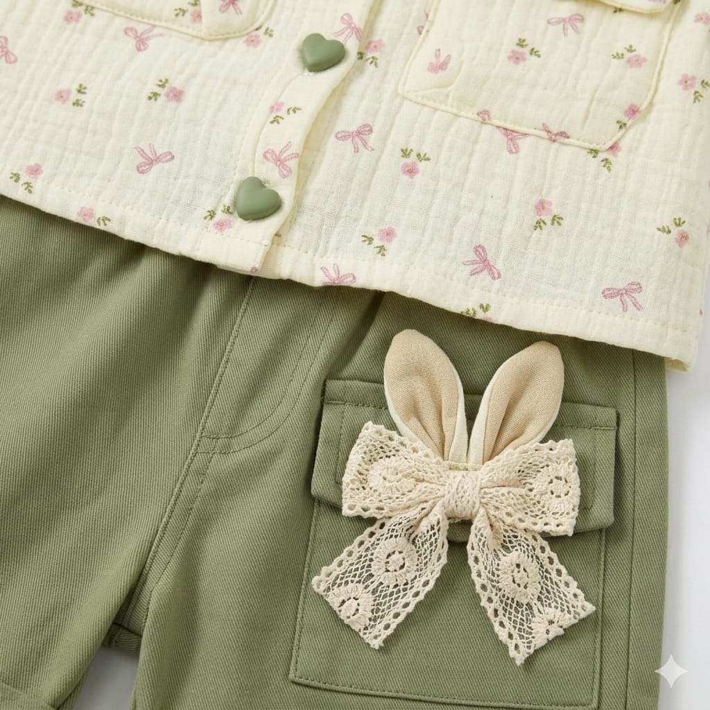 Mama Hug Unisex Cotton Shirt & Shorts Set | Butter Color Summer Co-Ord Outfit | Soft & Breathable | 2–5 Years