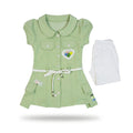 Mama Hug Girls Stylish Shirt Dress Set with Leggings | Soft Cotton Summer Outfit | Cute Belt & Heart Patch | 3–5 Years