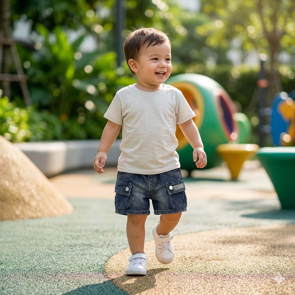 Mama Hug Kids Denim Cargo Shorts | Premium Soft Stretch Jean Shorts for Boys & Girls | Casual Summer Shorts | 1–6 Years