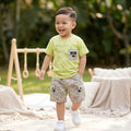 Mama Hug Kids Printed Co-Ord Set – Soft Cotton T-Shirt & Cargo Shorts Set