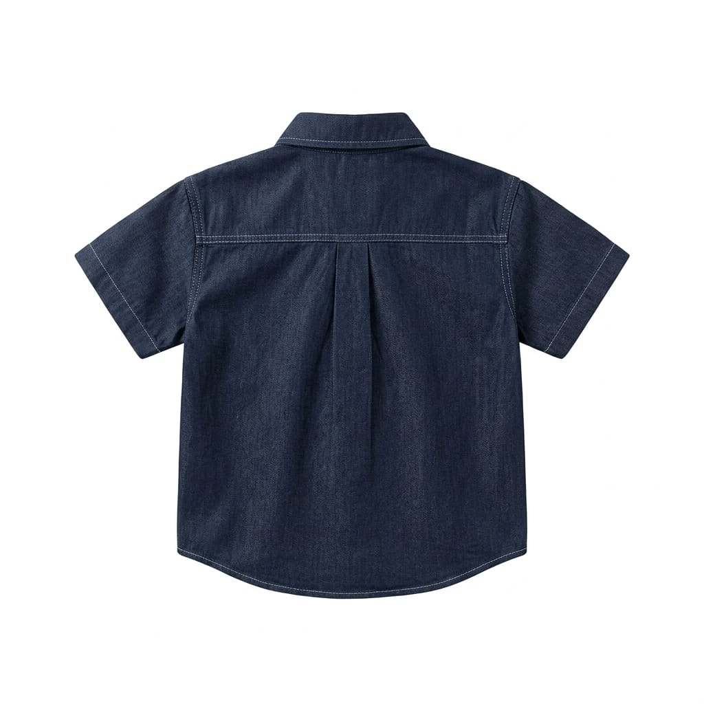 Mama Hug Boys Premium Navy Casual Shirt | Kids Half Sleeve Graphic Shirt | Smart Summer Party Wear Shirt (1–6 Years)