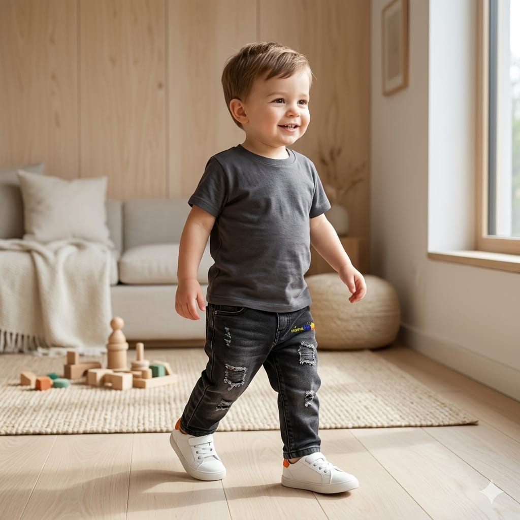 Mama Hug Urban Stretch Distressed Denim Jeans for Kids