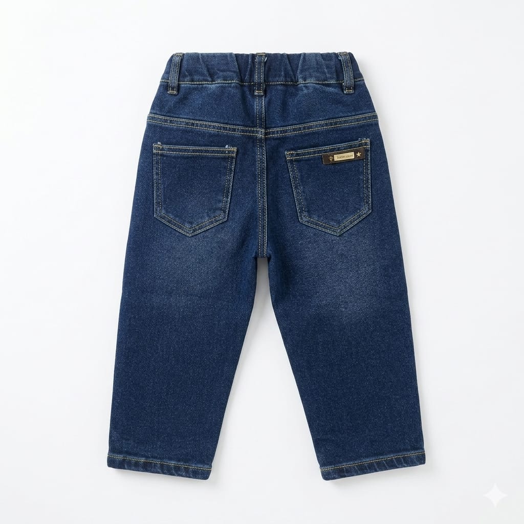 Mama Hug | Classic Blue Stretch Denim Jeans for Kids | Soft Comfort & Everyday Style