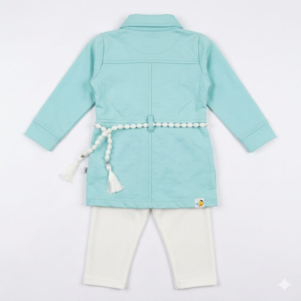 Mama Hug Girls Premium Winter Co-Ord Set | Designer Tunic Top with Leggings Set for Girls (2-5 Years)