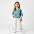 Mama Hug Girls Premium Embroidered Co-Ord Set | Designer Top with Wide Leg Palazzo Set for Girls (5-11 Years)