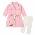 Mama Hug Girls Premium Winter Co-Ord Set | Designer Tunic Top with Leggings Set for Girls (2-5 Years)