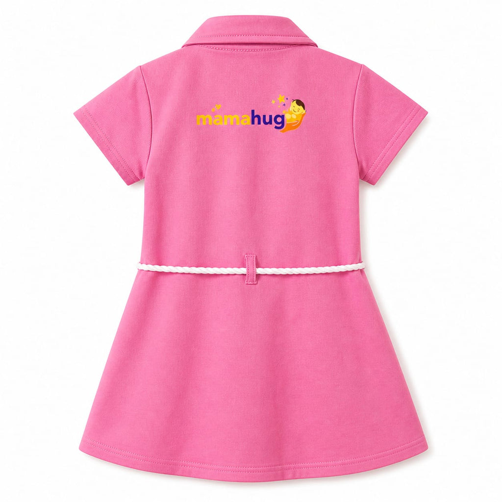 Mama Hug Girls Premium Tunic & Leggings Set | Cute Flower Pocket Co-Ord Dress Set for Girls (4–7 Years)