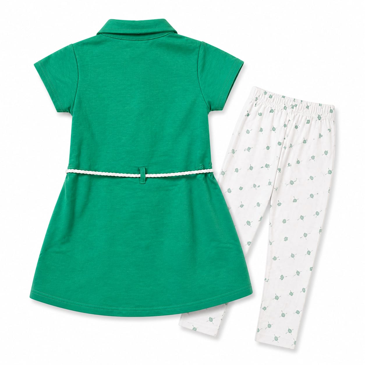 Mama Hug Girls Premium Tunic & Leggings Set | Cute Flower Pocket Co-Ord Dress Set for Girls (4–7 Years)