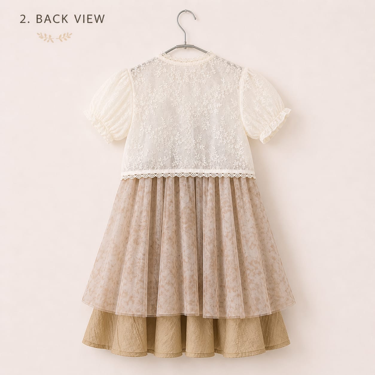 Mama Hug Girls Premium Lace Layered Party Dress | Elegant Princess Occasion Dress for Girls (4–9 Years)
