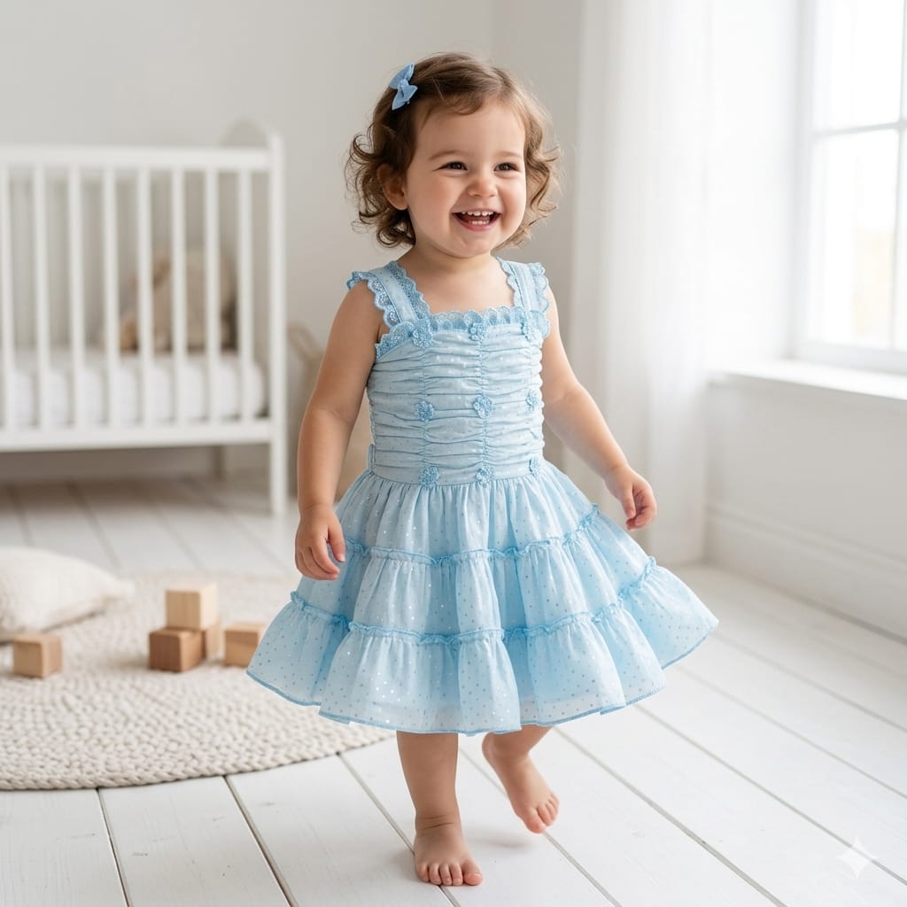 Toddler Girl Fancy Birthday Dress with Frills (2-4 Years)